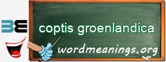 WordMeaning blackboard for coptis groenlandica